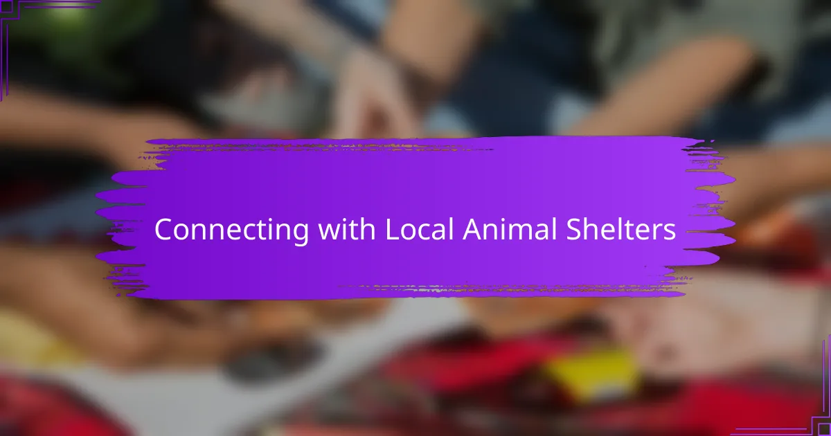 Connecting with Local Animal Shelters
