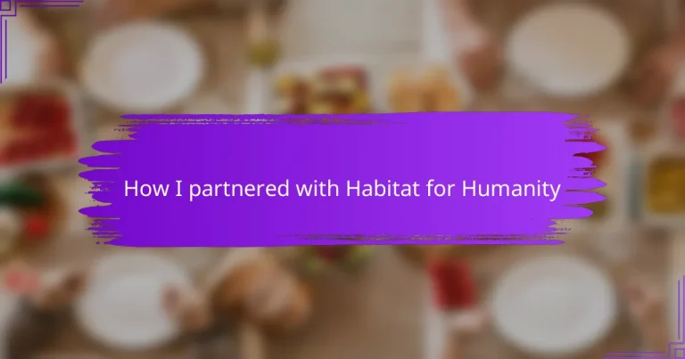 How I partnered with Habitat for Humanity