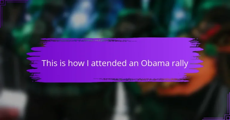 This is how I attended an Obama rally