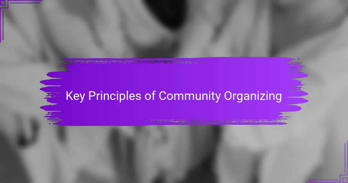 Key Principles of Community Organizing