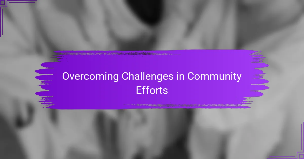 Overcoming Challenges in Community Efforts