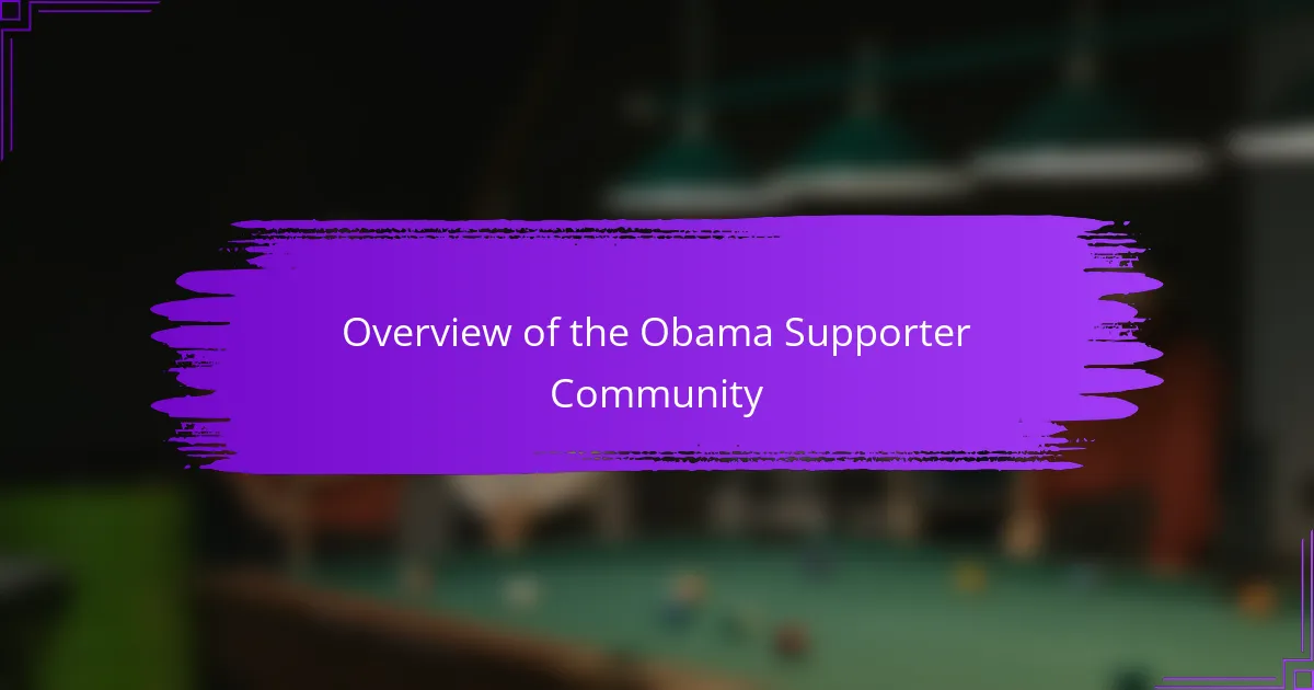 Overview of the Obama Supporter Community