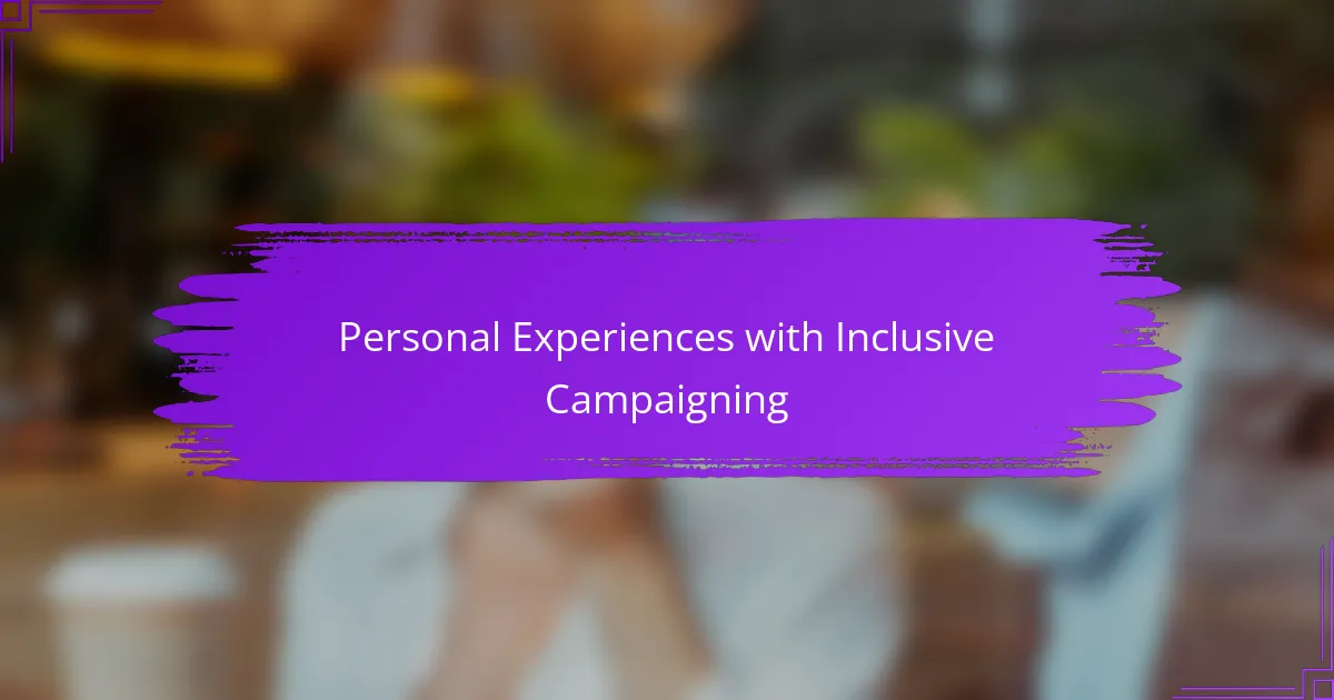 Personal Experiences with Inclusive Campaigning