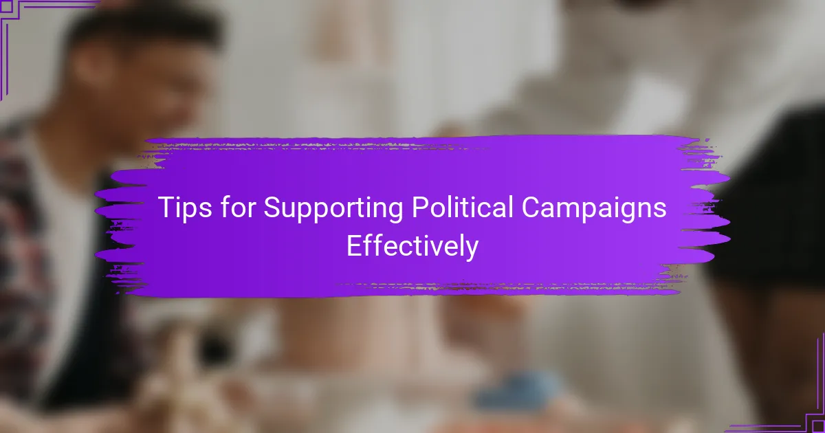 Tips for Supporting Political Campaigns Effectively